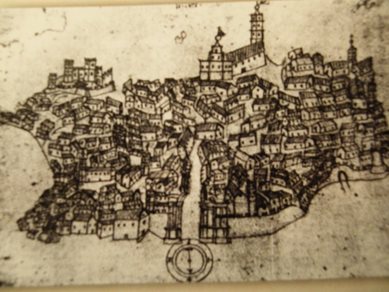 Drawing on Piazza Armerina Enna of 1628