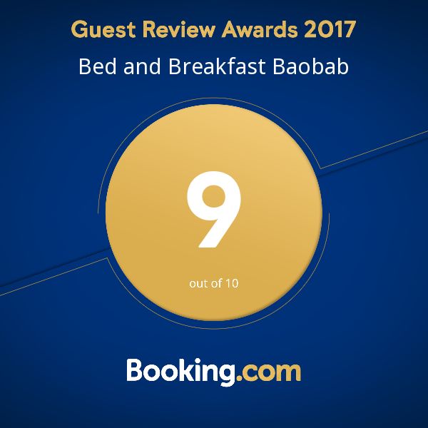 Awards 2017 bed and breakfast Baobab