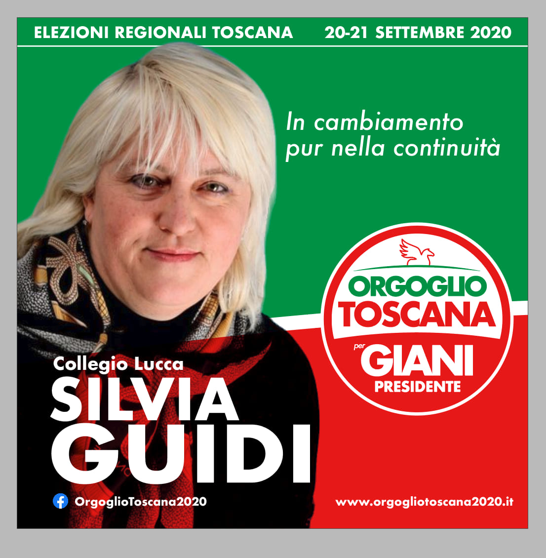 foto Sono candidata nella lista Orgoglio Toscana. Collegio di Lucca