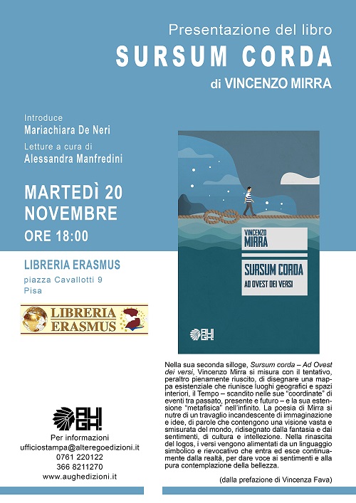 foto Presentazione del libro di poesie di Vincenzo Mirra SURSUM CORDA - AD OVEST DEI VERSI
