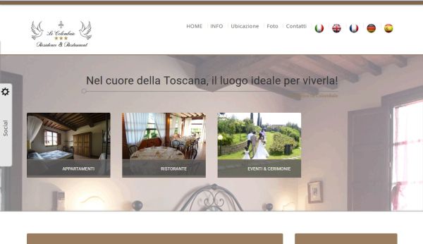RESTYLING SITO RESPONSIVE per Residence Ristorante Le Colombaie